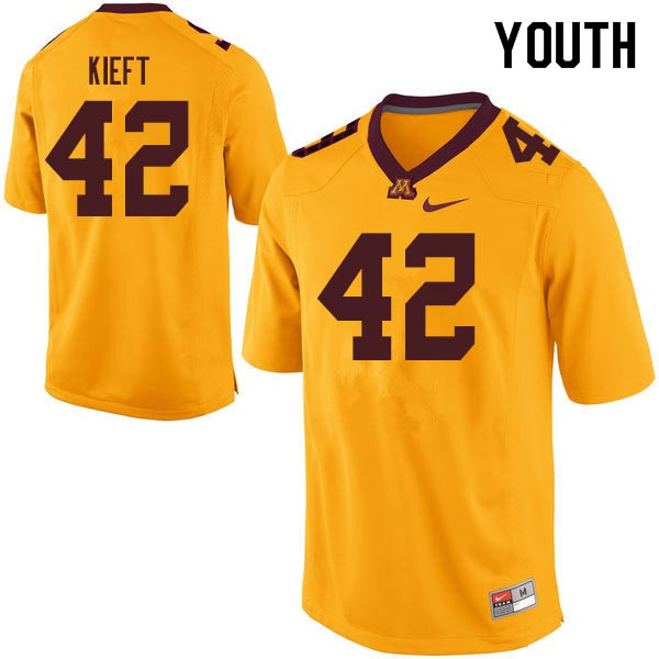 Youth #42 Ko Kieft Minnesota Golden Gophers College Football Jerseys Sale-Gold - Click Image to Close